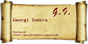 Georgi Indira névjegykártya